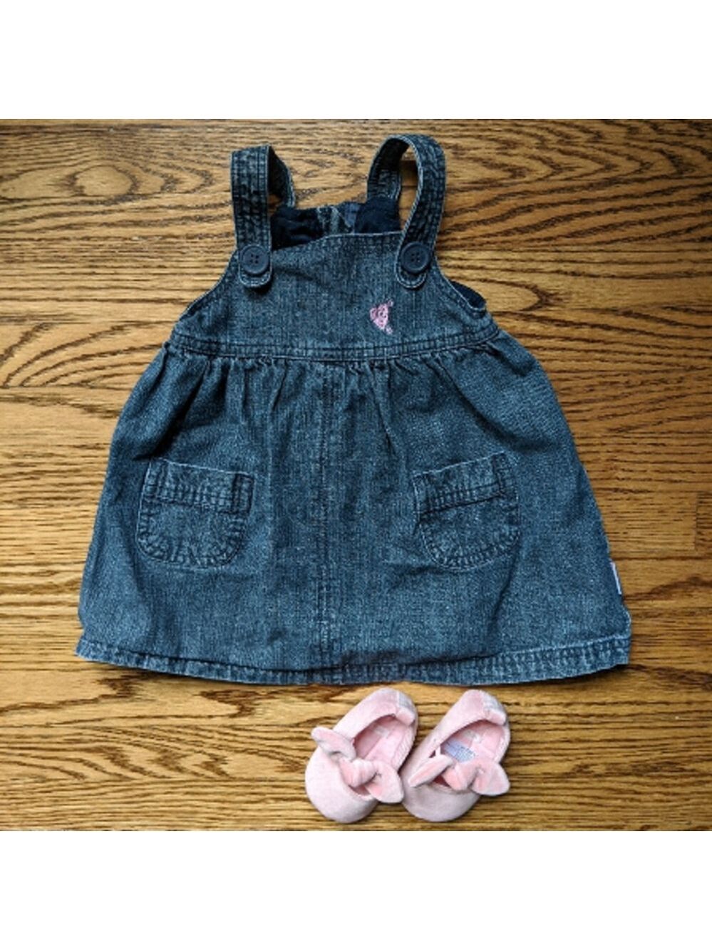 Premaman Baby Girl's 6M Overall Denim Jean Dress